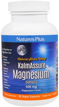 Kalmassure, Magnesium, 400 mg, 90 Veggie Caps by Natures Plus-Kosttillskott, Mineraler, Magnesium