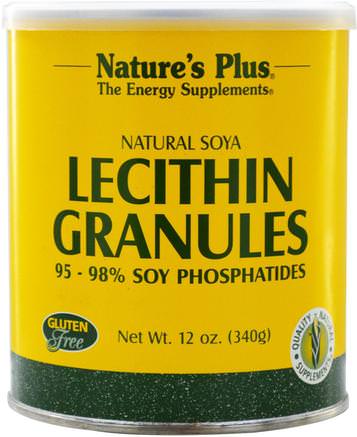 Lecithin Granules, Natural Soya, 12 oz (340 g) by Natures Plus-Kosttillskott, Lecitin, Lipotropa