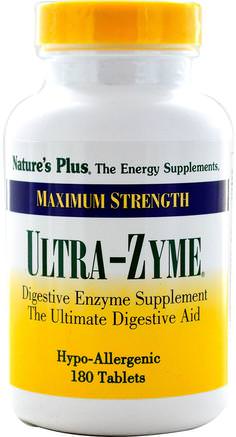 Maximum Strength Ultra-Zyme, 180 Tablets by Natures Plus-Kosttillskott, Enzymer