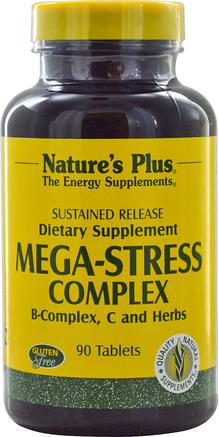 Mega-Stress Complex, 90 Tablets by Natures Plus-Vitaminer, Vitamin B-Komplex, Hälsa, Anti Stress