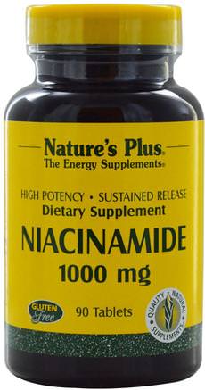 Niacinamide, 1000 mg, 90 Tablets by Natures Plus-Vitaminer, Vitamin B, Vitamin B3, Vitamin B3 - Niacinamid