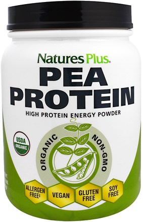 Organic Pea Protein Powder, 1.10 lbs (500 g) by Natures Plus-Kosttillskott, Protein, Ärtprotein