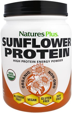 Organic Sunflower Protein, 1.22 lbs (555 g) by Natures Plus-Kosttillskott, Protein