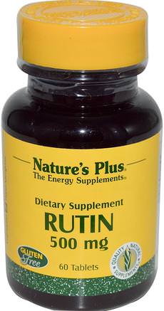 Rutin, 500 mg, 60 Tablets by Natures Plus-Kosttillskott, Antioxidanter, Rutin, Vitaminer, Vitamin C