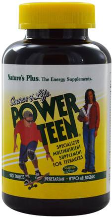Source of Life, Power Teen, 180 Tablets by Natures Plus-Vitaminer, Multivitaminer, Barn Multivitaminer