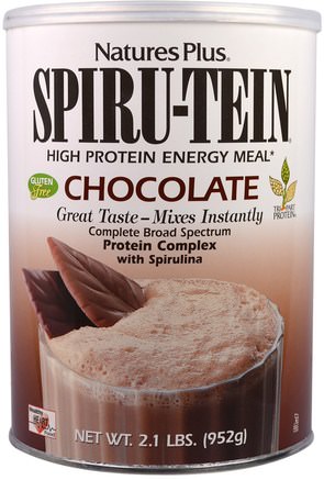 Spiru-Tein, High Protein Energy Meal, Chocolate, 2.1 lbs. (952 g) by Natures Plus-Kosttillskott, Protein