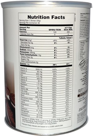 Spiru-Tein, High Protein Energy Meal, Cookies & Cream, 2.3 lbs (1050 g) by Natures Plus-Kosttillskott, Protein