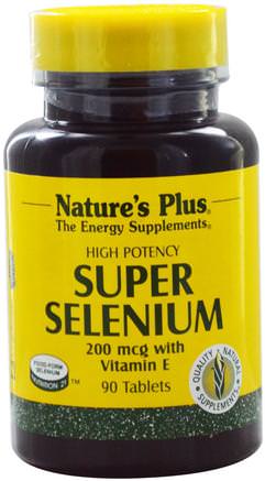 Super Selenium, 200 mcg, 90 Tablets by Natures Plus-Kosttillskott, Antioxidanter, Selen