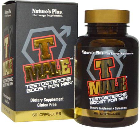 T Male, Testosterone Boost For Men, 60 Capsules by Natures Plus-Hälsa, Män, Testosteron