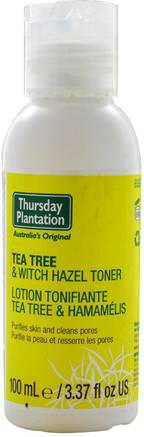 Thursday Plantation, Tea Tree & Witch Hazel Toner, 3.37 fl oz (100 ml) by Natures Plus-Skönhet, Ansikts Toner