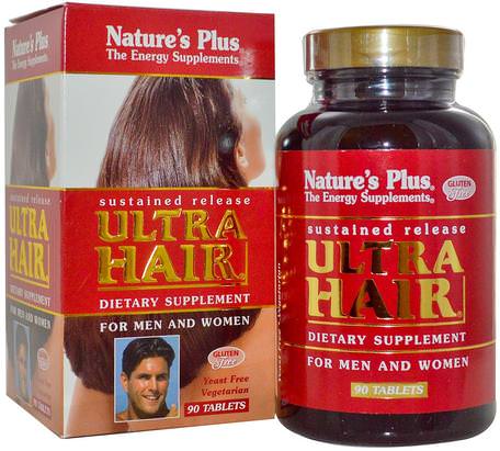Ultra Hair, For Men and Women, 90 Tablets by Natures Plus-Hälsa, Män, Kvinnor
