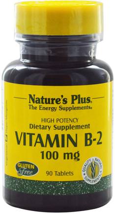 Vitamin B-2, 100 mg, 90 Tablets by Natures Plus-Vitaminer, Vitamin B, Vitamin B2 - Riboflavin
