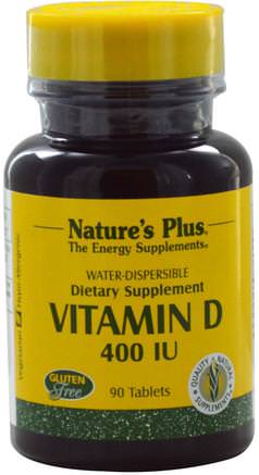 Vitamin D, 400 IU, 90 Tablets by Natures Plus-Vitaminer, Vitamin D3, Vitamin D 2 (Ergocalciferol)