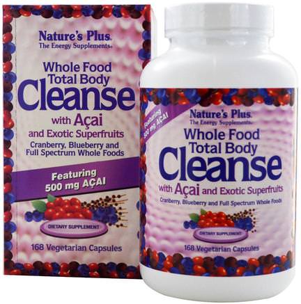 Whole Food Total Body Cleanse, with Acai and Exotic Superfruits, 168 Veggie Caps by Natures Plus-Hälsa, Detox