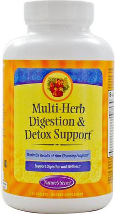 Multi-Herb Digestion & Detox Support, 275 Tablets by Natures Secret-Kosttillskott, Flera Örter
