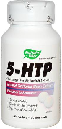 5-HTP, 50 mg Each, 60 Tablets by Natures Way-Kosttillskott, 5-Htp, 5-Htp 50 Mg