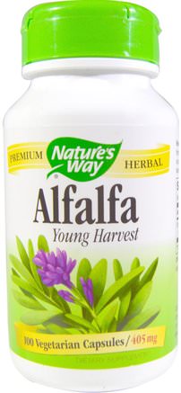 Alfalfa Young Harvest, 405 mg, 100 Veggie Caps by Natures Way-Kosttillskott, Örter
