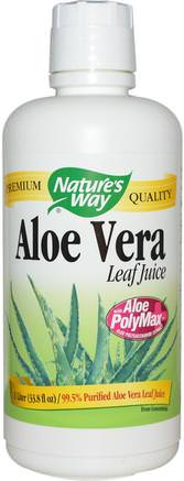 Aloe Vera, Leaf Juice, 33.8 fl oz (1 Liter) by Natures Way-Kosttillskott, Aloe Vera