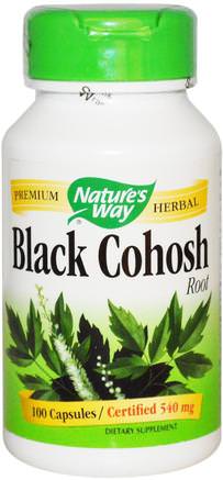 Black Cohosh Root, 540 mg, 100 Capsules by Natures Way-Hälsa, Kvinnor, Svart Cohosh