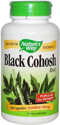 Black Cohosh Root, 540 mg, 180 Capsules by Natures Way-Hälsa, Kvinnor, Svart Cohosh