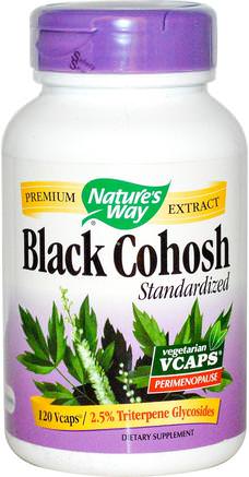 Black Cohosh, Standardized, 120 Vcaps by Natures Way-Kosttillskott, Hälsa, Svart Cohosh