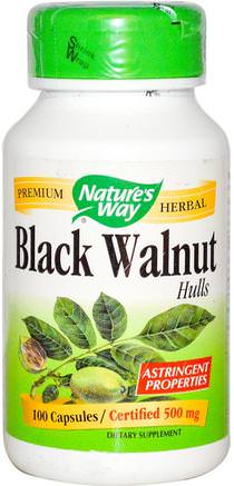 Black Walnut, Hulls, 500 mg, 100 Capsules by Natures Way-Kosttillskott, Örter