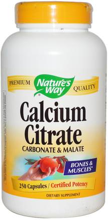 Calcium Citrate, 250 Capsules by Natures Way-Kosttillskott, Mineraler, Kalcium