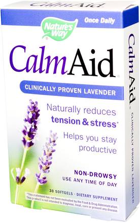 Calm Aid, Clinically Proven Lavender, 30 Softgels by Natures Way-Kosttillskott, Homeopati