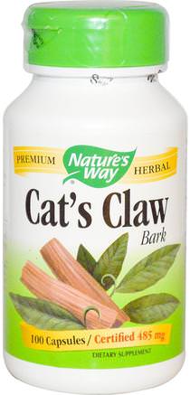 Cats Claw Bark, 485 mg, 100 Capsules by Natures Way-Kosttillskott, Örter, Katter Klo (Ua De Gato)