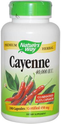 Cayenne, 450 mg, 180 Capsules by Natures Way-Kosttillskott, Örter