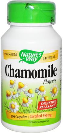 Chamomile Flowers, 350 mg, 100 Capsules by Natures Way-Kosttillskott, Örter, Kamille