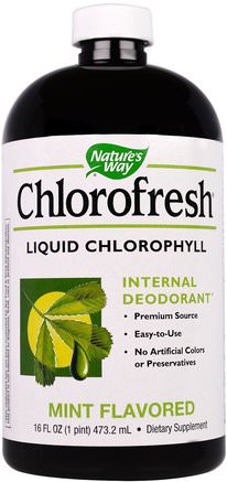 Chlorofresh, Liquid Chlorophyll, Mint Flavored, 16 fl oz (473.2 ml) by Natures Way-Sverige