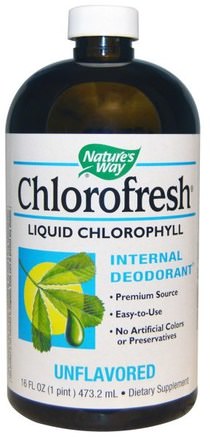 Chlorofresh, Liquid Chlorophyll, Unflavored, 16 fl oz (473.2 ml) by Natures Way-Kosttillskott, Klorofyll
