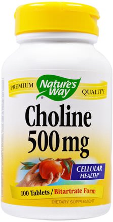 Choline, 500 mg, 100 Tablets by Natures Way-Vitaminer, Vitamin B