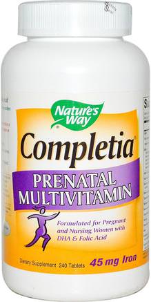 Completia Prenatal Multivitamin, 240 Tablets by Natures Way-Vitaminer, Prenatala Multivitaminer