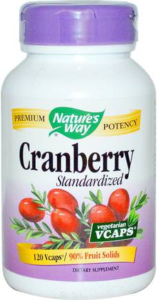 Cranberry, Standardized, 120 Veggie Caps by Natures Way-Kosttillskott, Hälsa