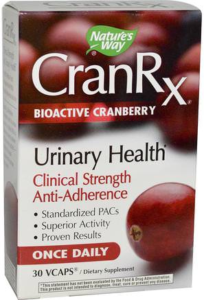 CranRx, Bioactive Cranberry, 30 Veggie Caps by Natures Way-Kosttillskott, Hälsa