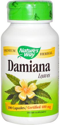Damiana, Leaves, 400 mg, 100 Capsules by Natures Way-Kosttillskott, Örter