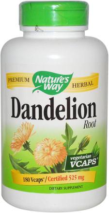 Dandelion Root, 525 mg, 180 Veggie Caps by Natures Way-Örter, Maskrosrot