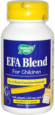 EFA Blend, for Children, 445 mg, 120 Softgels by Natures Way-Kosttillskott, Efa Omega 3 6 9 (Epa Dha), Dha, Epa
