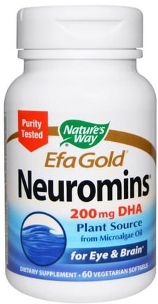 EFA Gold, Neuromins, DHA, 60 Veggie Softgels by Natures Way-Kosttillskott, Efa Omega 3 6 9 (Epa Dha), Dha, Epa