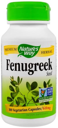 Fenugreek Seed, 610 mg, 100 Veggie Caps by Natures Way-Kosttillskott, Hälsa, Fenegreek