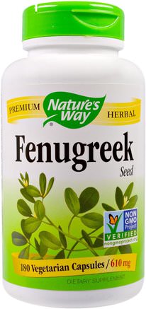 Fenugreek Seed, 610 mg, 180 Veggie Caps by Natures Way-Örter, Hälsa, Fenegreek