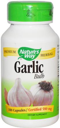 Garlic Bulb, 580 mg, 100 Capsules by Natures Way-Kosttillskott, Antioxidanter