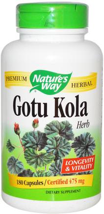 Gotu Kola Herb, 475 mg, 180 Capsules by Natures Way-Kosttillskott, Örter
