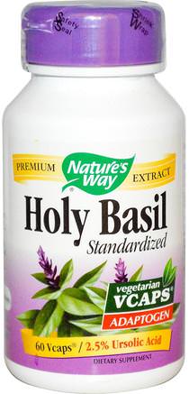 Holy Basil, Standardized, 60 Veggie Caps by Natures Way-Kosttillskott, Örter