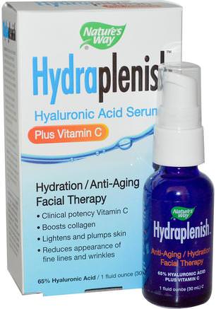 Hydraplenish, Hyaluronic Acid Serum, Plus Vitamin C, 1 fl oz (30 ml) by Natures Way-Kosttillskott, Skönhet, Anti-Åldrande