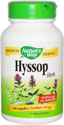 Hyssop Herb, 450 mg, 100 Capsules by Natures Way-Tillskott