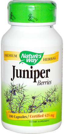 Juniper Berries, 425 mg, 100 Capsules by Natures Way-Örter, Enbär, Urinhälsa