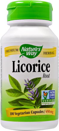 Licorice Root, 450 mg, 100 Veggie Caps by Natures Way-Örter, Lakritsrot (Dgl)